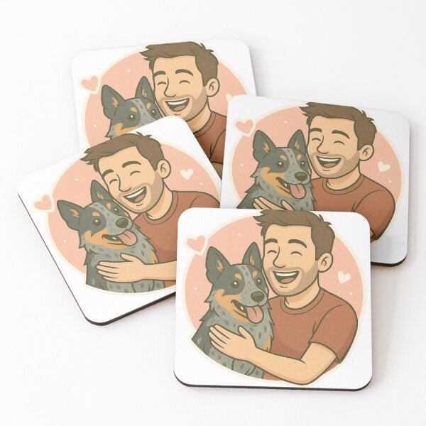 Item preview, Outback Partners: Man & Australian Cattle Dog Cartoon designed and sold by GoodyPaws.