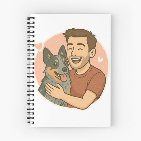 Item preview, Outback Partners: Man & Australian Cattle Dog Cartoon designed and sold by GoodyPaws.