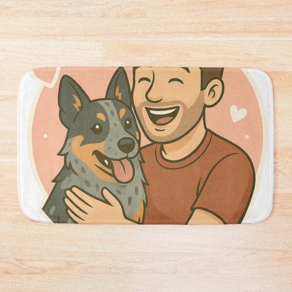 Item preview, Outback Partners: Man & Australian Cattle Dog Cartoon designed and sold by GoodyPaws.