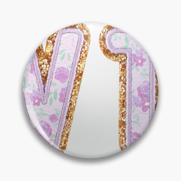 Item preview, VT" Floral Letter Glitter Patch designed and sold by kashinikore.