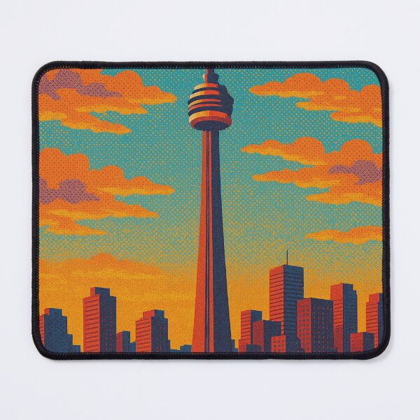 Item preview, Vibrant Digital Retro Pop Art Poster of CN Tower | Toronto Landmark Wall Art | Bold Colorful Travel Illustration | Urban Skyline Decor | Modern Vintage Style designed and sold by PaintedPixels01.