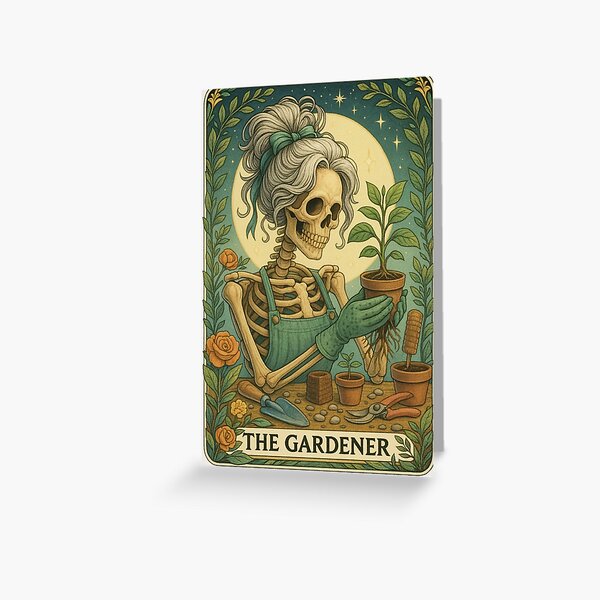 Item preview, The Skeleton Vintage Tarot Card - The Gardener designed and sold by dorimemori.