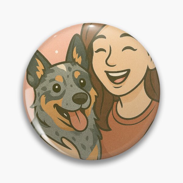 Item preview, True Grit: Woman & Australian Cattle Dog Cartoon designed and sold by GoodyPaws.