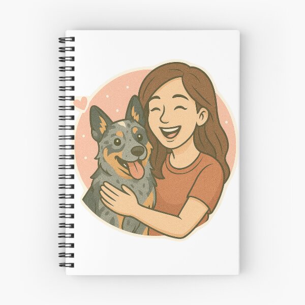 Item preview, True Grit: Woman & Australian Cattle Dog Cartoon designed and sold by GoodyPaws.