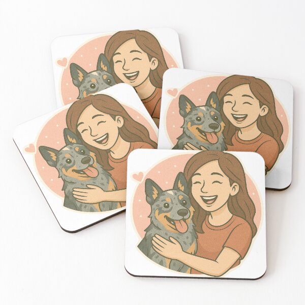 Item preview, True Grit: Woman & Australian Cattle Dog Cartoon designed and sold by GoodyPaws.