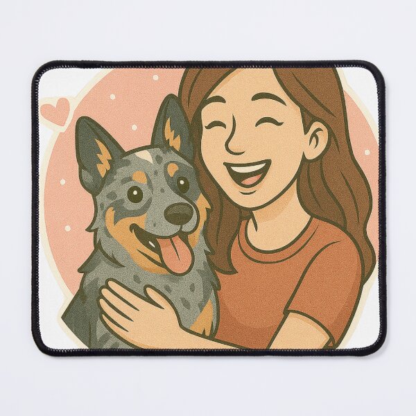 Item preview, True Grit: Woman & Australian Cattle Dog Cartoon designed and sold by GoodyPaws.