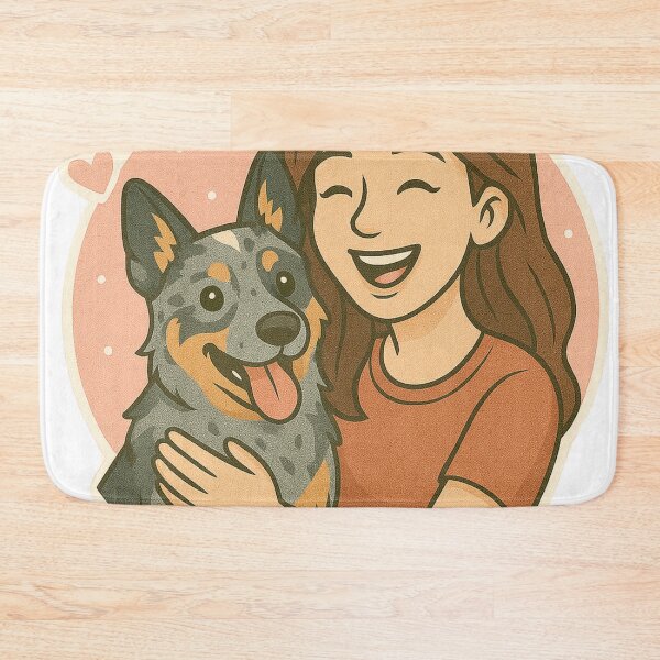 Item preview, True Grit: Woman & Australian Cattle Dog Cartoon designed and sold by GoodyPaws.