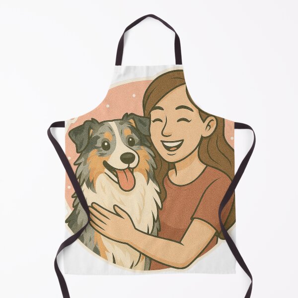 Item preview, Free Spirit: Woman & Australian Shepherd Cartoon designed and sold by GoodyPaws.