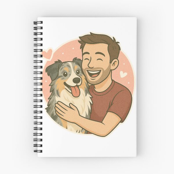 Item preview, Trail Buddies: Man & Australian Shepherd Cartoon designed and sold by GoodyPaws.