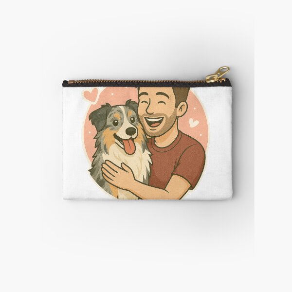 Item preview, Trail Buddies: Man & Australian Shepherd Cartoon designed and sold by GoodyPaws.