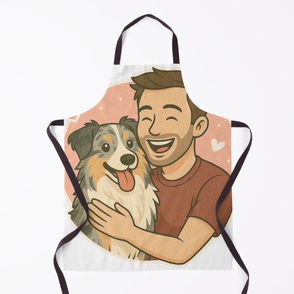 Item preview, Trail Buddies: Man & Australian Shepherd Cartoon designed and sold by GoodyPaws.