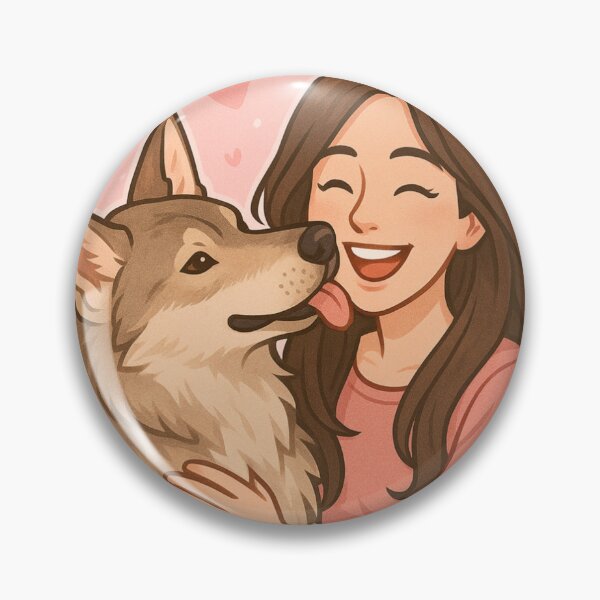 Item preview, Wild Soul: Woman & Saarloos Wolfdog Cartoon designed and sold by GoodyPaws.
