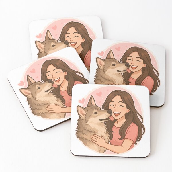 Item preview, Wild Soul: Woman & Saarloos Wolfdog Cartoon designed and sold by GoodyPaws.