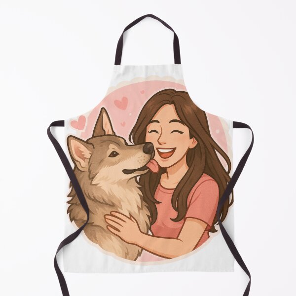Item preview, Wild Soul: Woman & Saarloos Wolfdog Cartoon designed and sold by GoodyPaws.