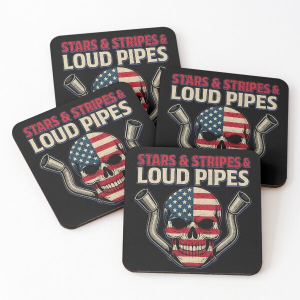 Item preview, Stars & Stripes & Loud Pipes  American Flag Skull Racing designed and sold by CarantinedChaos.