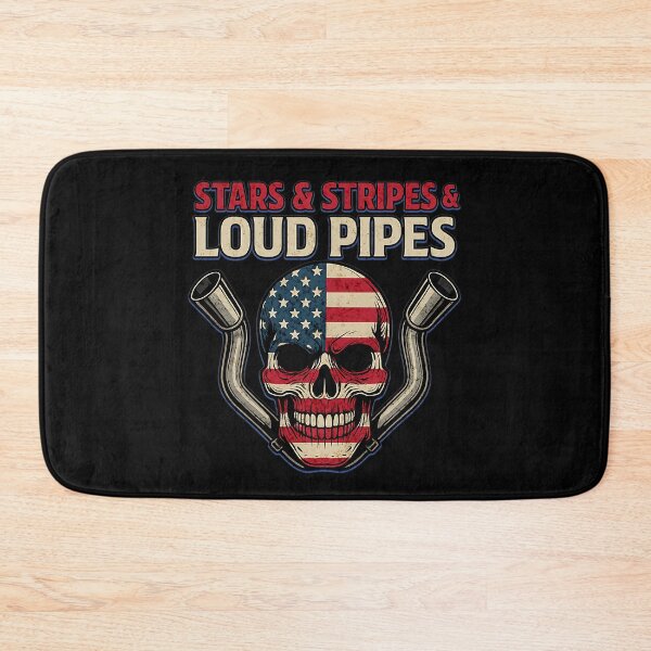 Item preview, Stars & Stripes & Loud Pipes  American Flag Skull Racing designed and sold by CarantinedChaos.