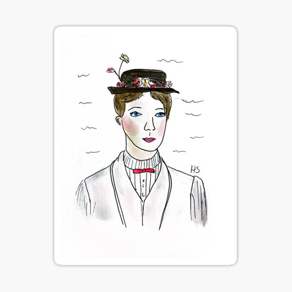 Vista previa del artículo con la obra «Retrato de Mary Poppins», diseñado y vendido por HaSchoen22.
