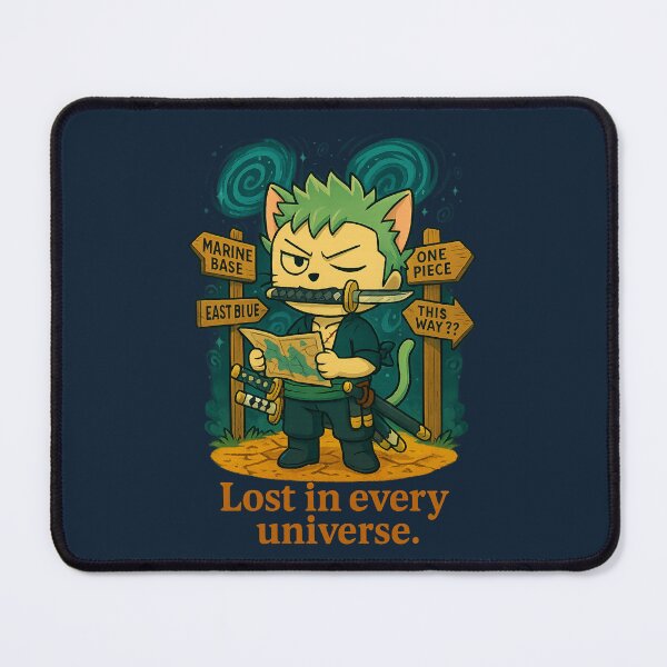 Item preview, Zoro Nyanko – Lost in Every Universe (Chibi Cat Parody Design) designed and sold by NyxVerse-Studio.