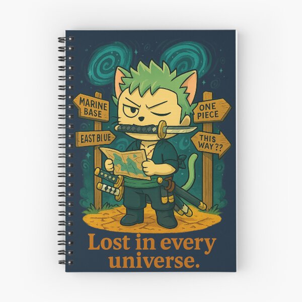Item preview, Zoro Nyanko – Lost in Every Universe (Chibi Cat Parody Design) designed and sold by NyxVerse-Studio.