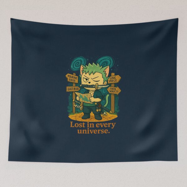 Item preview, Zoro Nyanko – Lost in Every Universe (Chibi Cat Parody Design) designed and sold by NyxVerse-Studio.