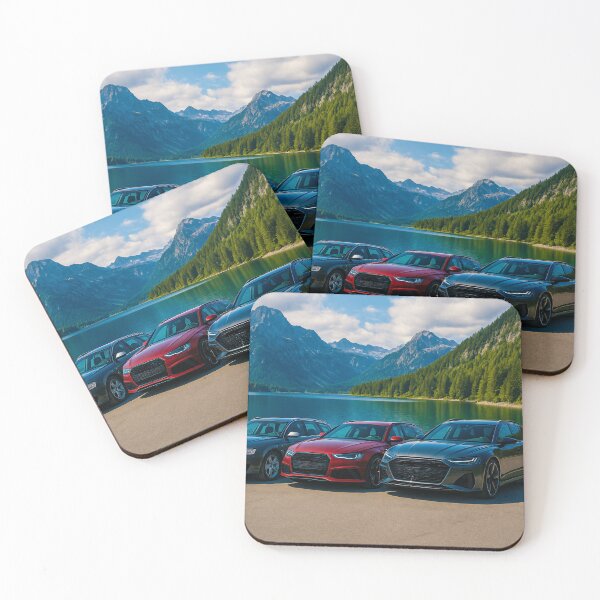 Item preview, Sports Touring Cars Framed By Breathtaking Alpine Peaks And Water designed and sold by RevUpDesign.