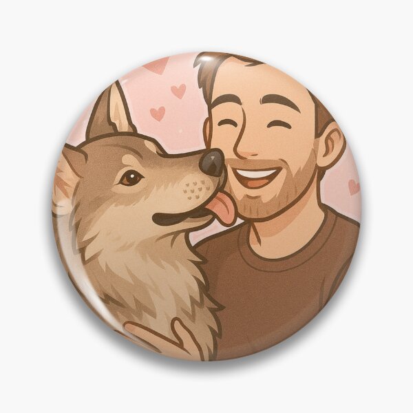 Item preview, Lone Bond: Man & Saarloos Wolfdog Cartoon designed and sold by GoodyPaws.