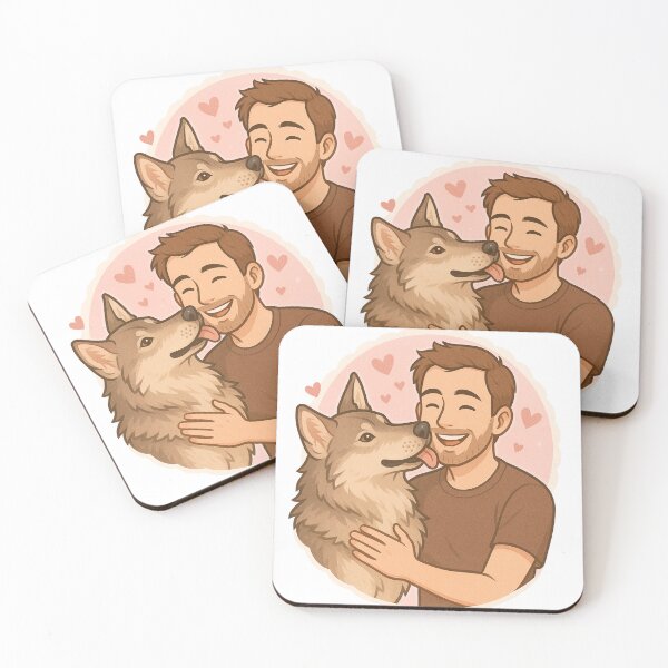 Item preview, Lone Bond: Man & Saarloos Wolfdog Cartoon designed and sold by GoodyPaws.