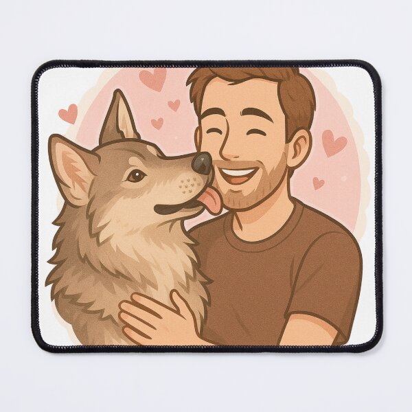 Item preview, Lone Bond: Man & Saarloos Wolfdog Cartoon designed and sold by GoodyPaws.