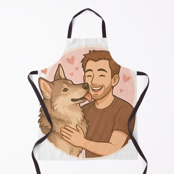 Item preview, Lone Bond: Man & Saarloos Wolfdog Cartoon designed and sold by GoodyPaws.