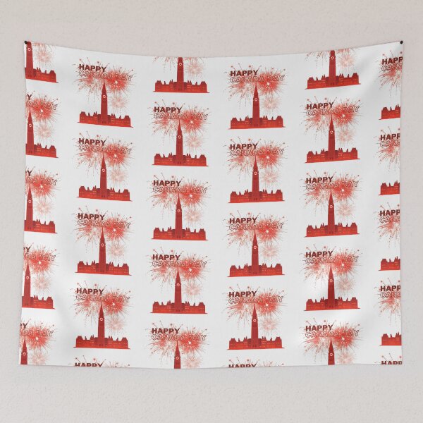 Item preview, Happy Canada Day in front of the Parliament Hill designed and sold by Sototos® ⭐⭐⭐⭐⭐.