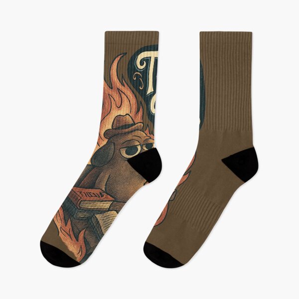 Item preview, This Is Fine - Skeptical Dog Surrounded by Flames with Books and Coffee designed and sold by GirlyPopped.