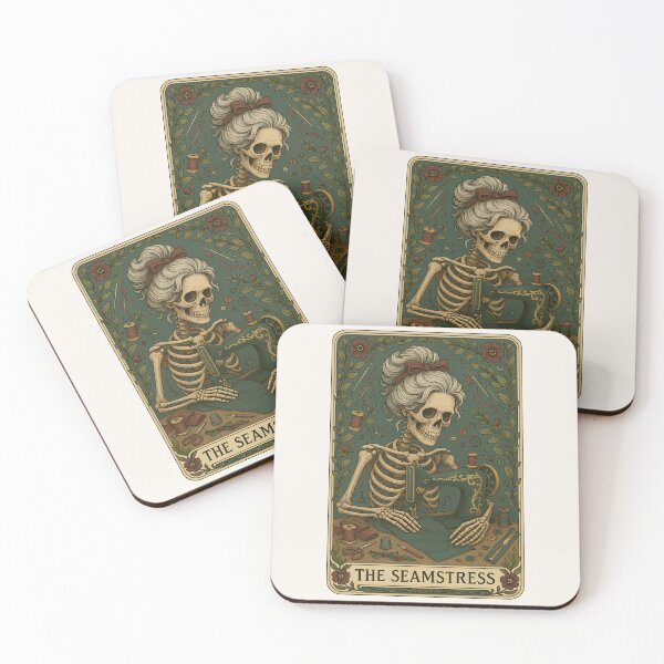 Item preview, The Skeleton Dark Gothic Vintage Tarot Card - The Seamstress designed and sold by Graphicarium Shop.