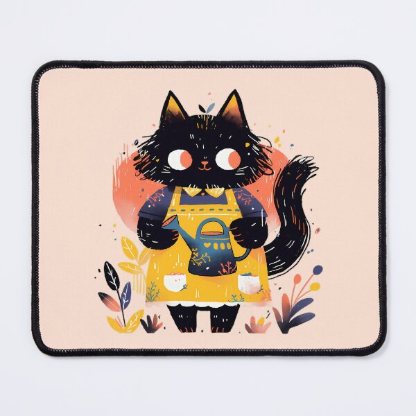Item preview, Black kitty, the gardener designed and sold by WoollenLlama.