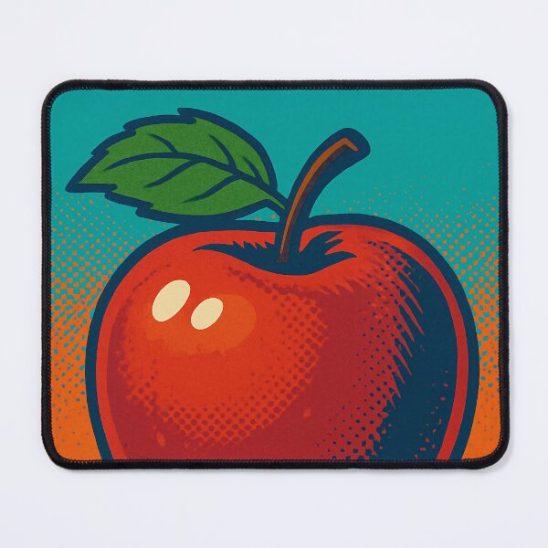 Item preview, Retro Apple Fruit Poster | Vintage-Inspired Pop Art Print | 80s Style Digital Wall Art | Funky Apple Illustration for Kitchen Decor | Colorful Fruit Art designed and sold by PaintedPixels01.