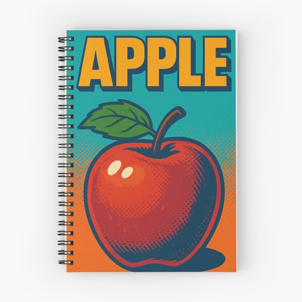 Item preview, Retro Apple Fruit Poster | Vintage-Inspired Pop Art Print | 80s Style Digital Wall Art | Funky Apple Illustration for Kitchen Decor | Colorful Fruit Art designed and sold by PaintedPixels01.