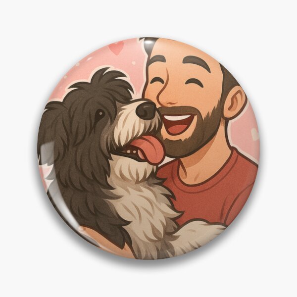 Item preview, Fluffy Friend: Man & Dutch Schapendoes Cartoon designed and sold by GoodyPaws.