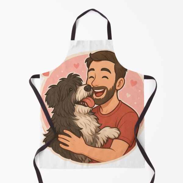 Item preview, Fluffy Friend: Man & Dutch Schapendoes Cartoon designed and sold by GoodyPaws.