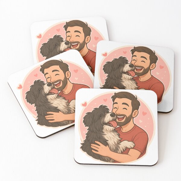 Item preview, Fluffy Friend: Man & Dutch Schapendoes Cartoon designed and sold by GoodyPaws.