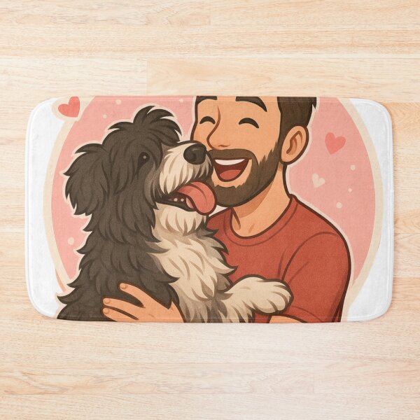 Item preview, Fluffy Friend: Man & Dutch Schapendoes Cartoon designed and sold by GoodyPaws.