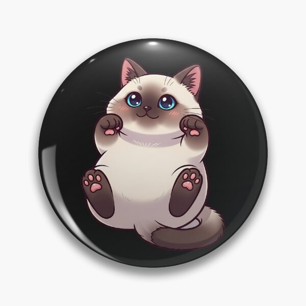 Item preview, Chubby Siamese Cat Lying Belly Up designed and sold by LOVE ART DESIGNS .