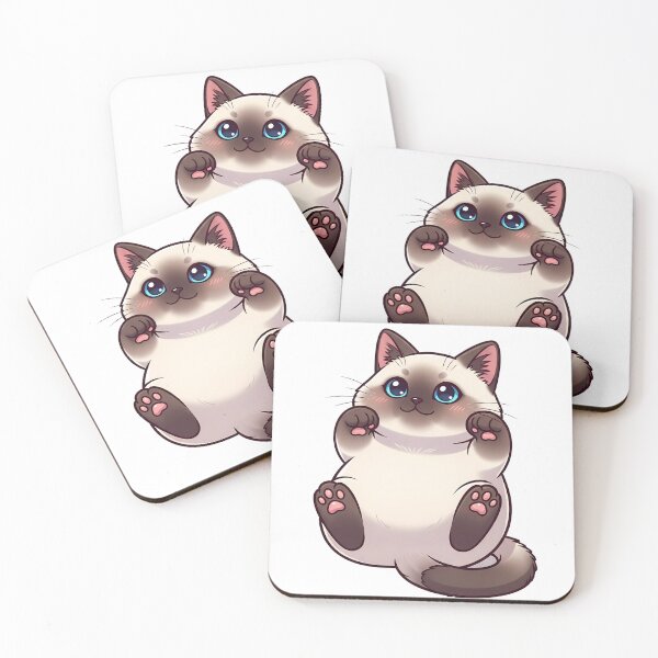 Item preview, Chubby Siamese Cat Lying Belly Up designed and sold by LOVE ART DESIGNS .