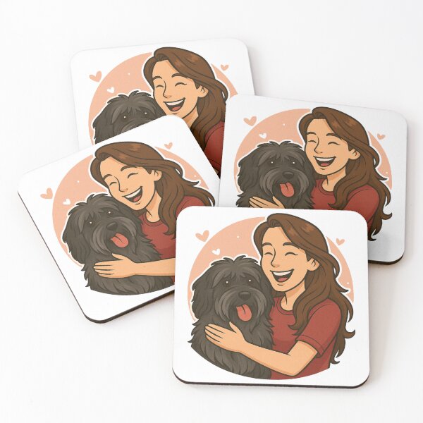 Item preview, Fluffy Energy: Woman & Dutch Schapendoes Cartoon designed and sold by GoodyPaws.