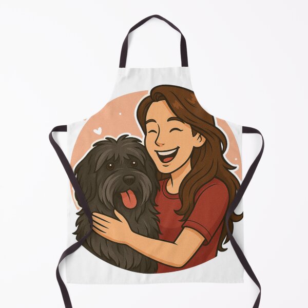 Item preview, Fluffy Energy: Woman & Dutch Schapendoes Cartoon designed and sold by GoodyPaws.