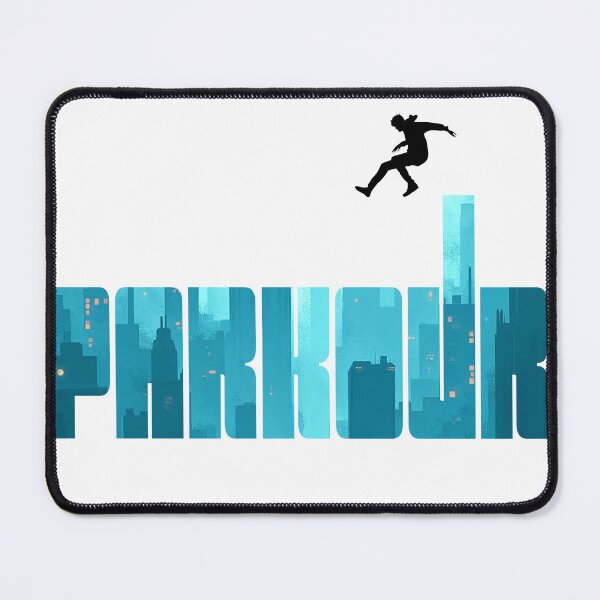 Item preview, Young man jumps over the word Parkour designed and sold by zingiberdsn.