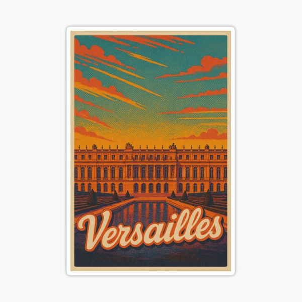 Versailles Travel Poster | Retro Pop Art France Wall Art | Vintage