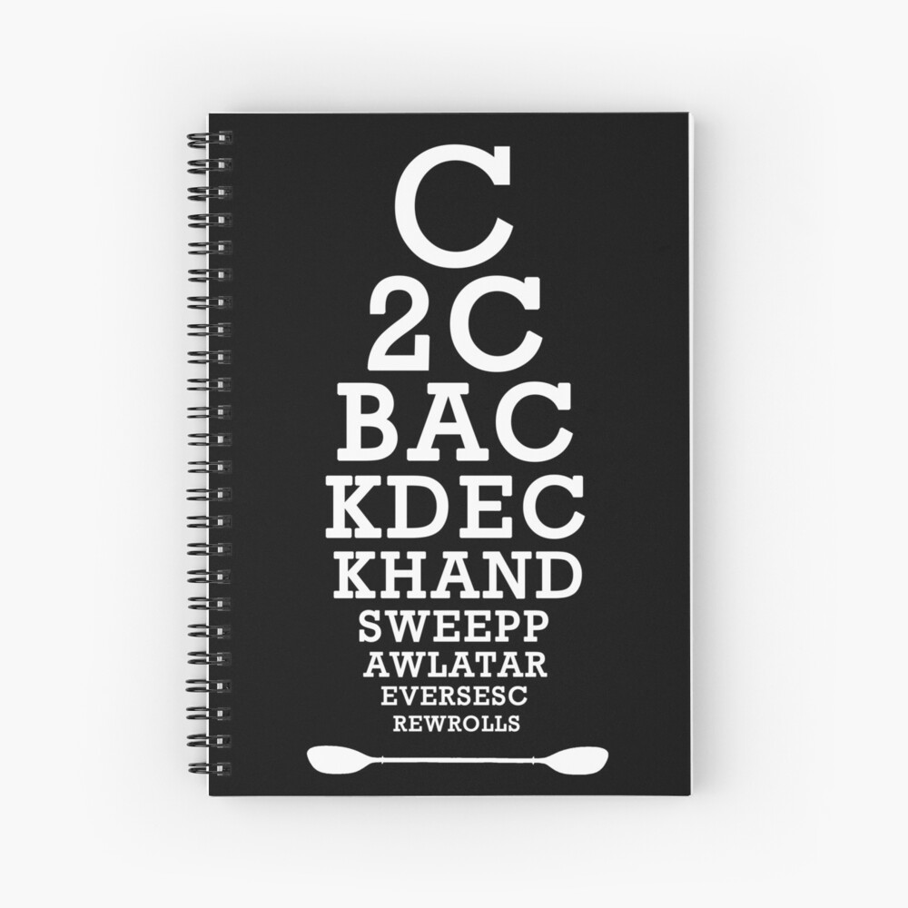 Whitewater Kayak Roll Eye Chart for Kayakers and Paddlers Spiral Notebook