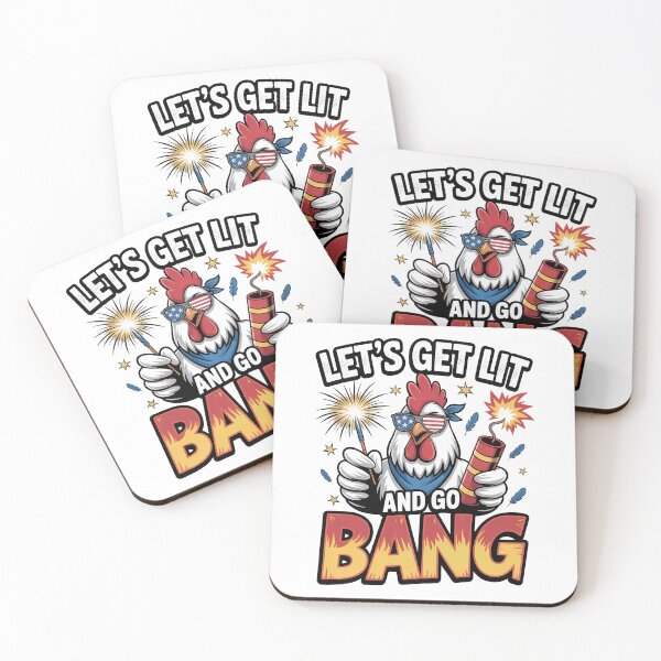 Item preview, Let’s Get Lit Chicken Funny Fireworks Design	 designed and sold by Vexel Studio.