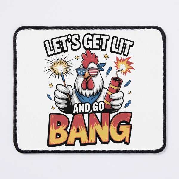 Item preview, Let’s Get Lit Chicken Funny Fireworks Design	 designed and sold by Vexel Studio.