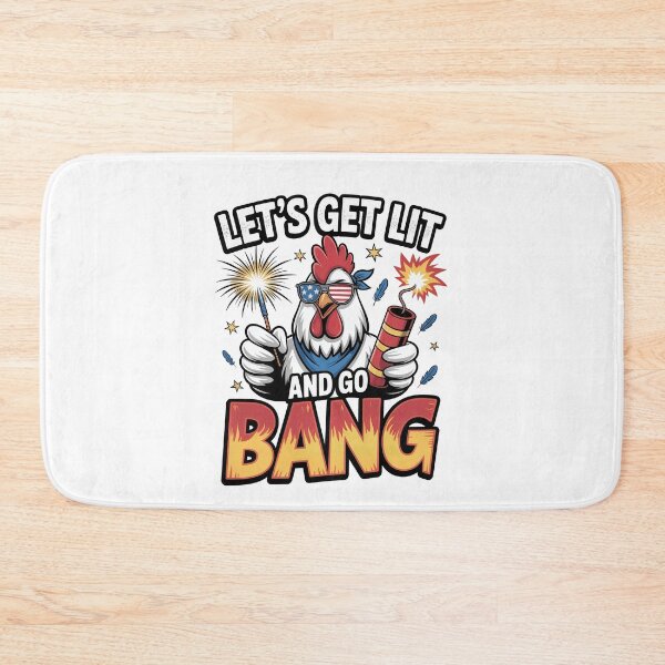 Item preview, Let’s Get Lit Chicken Funny Fireworks Design	 designed and sold by Vexel Studio.