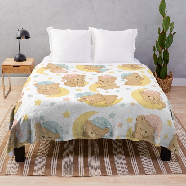 Item preview, Seamless pattern of sleeping bears on moons designed and sold by CrisC00l.